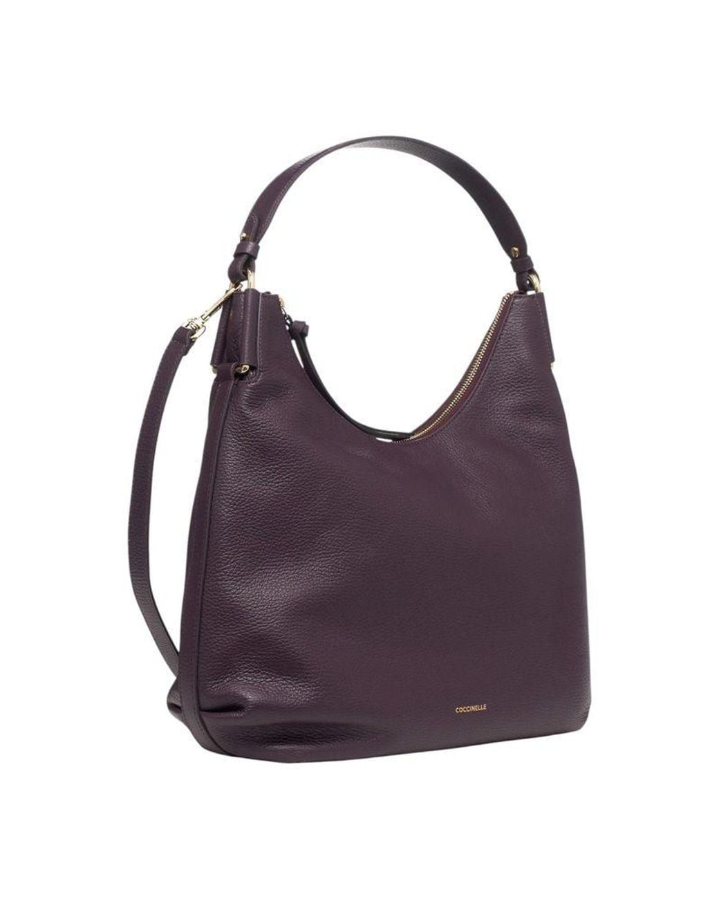 Coccinelle Purple Shoulder Bag Cowhide Leather