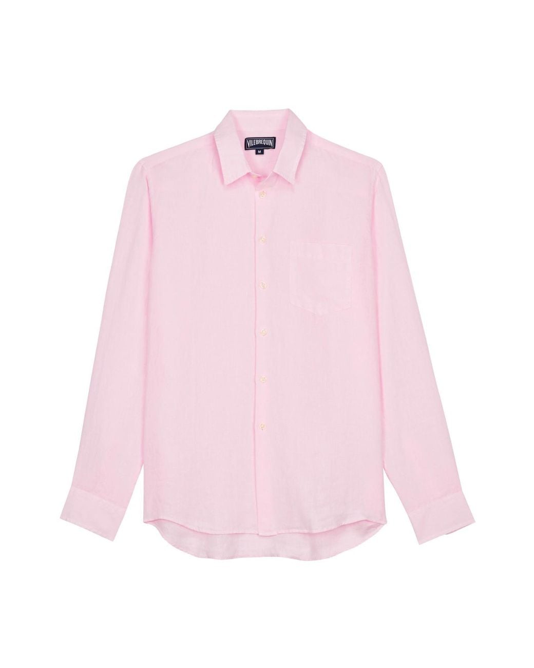 Vilebrequin Pink Linen Shirt Caroubier for men