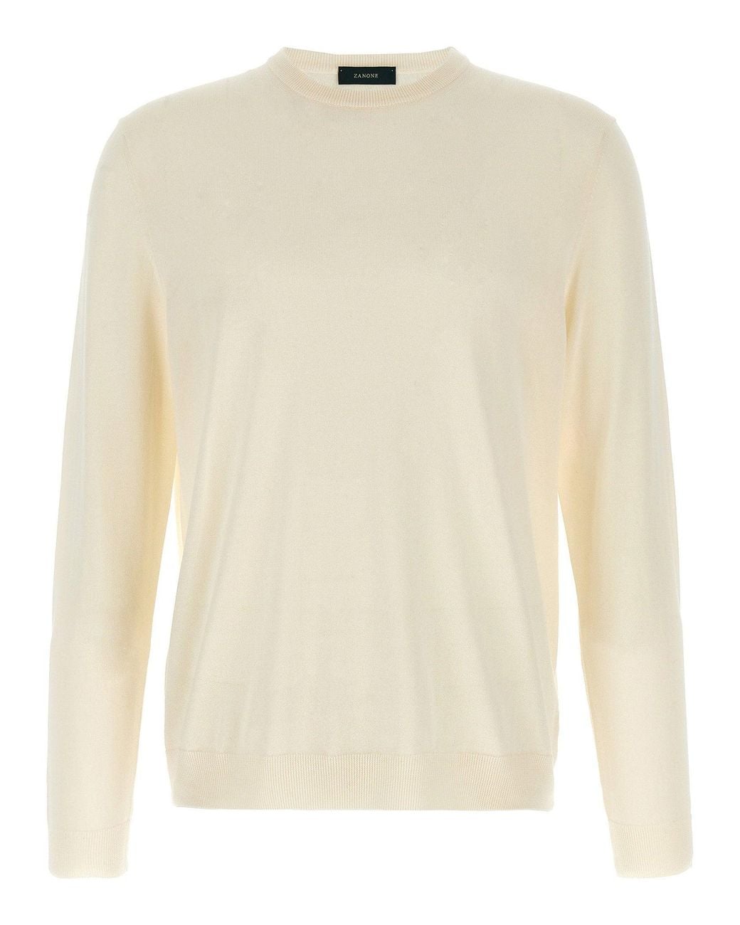 Zanone Natural Crew Neck Cotton Sweater for men