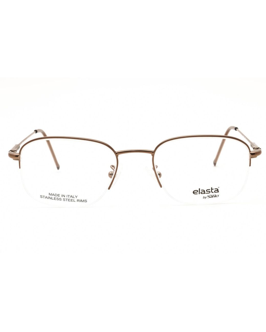 Elasta Black Elasta E7033 Metal Rectangle Frame Eyeglasses