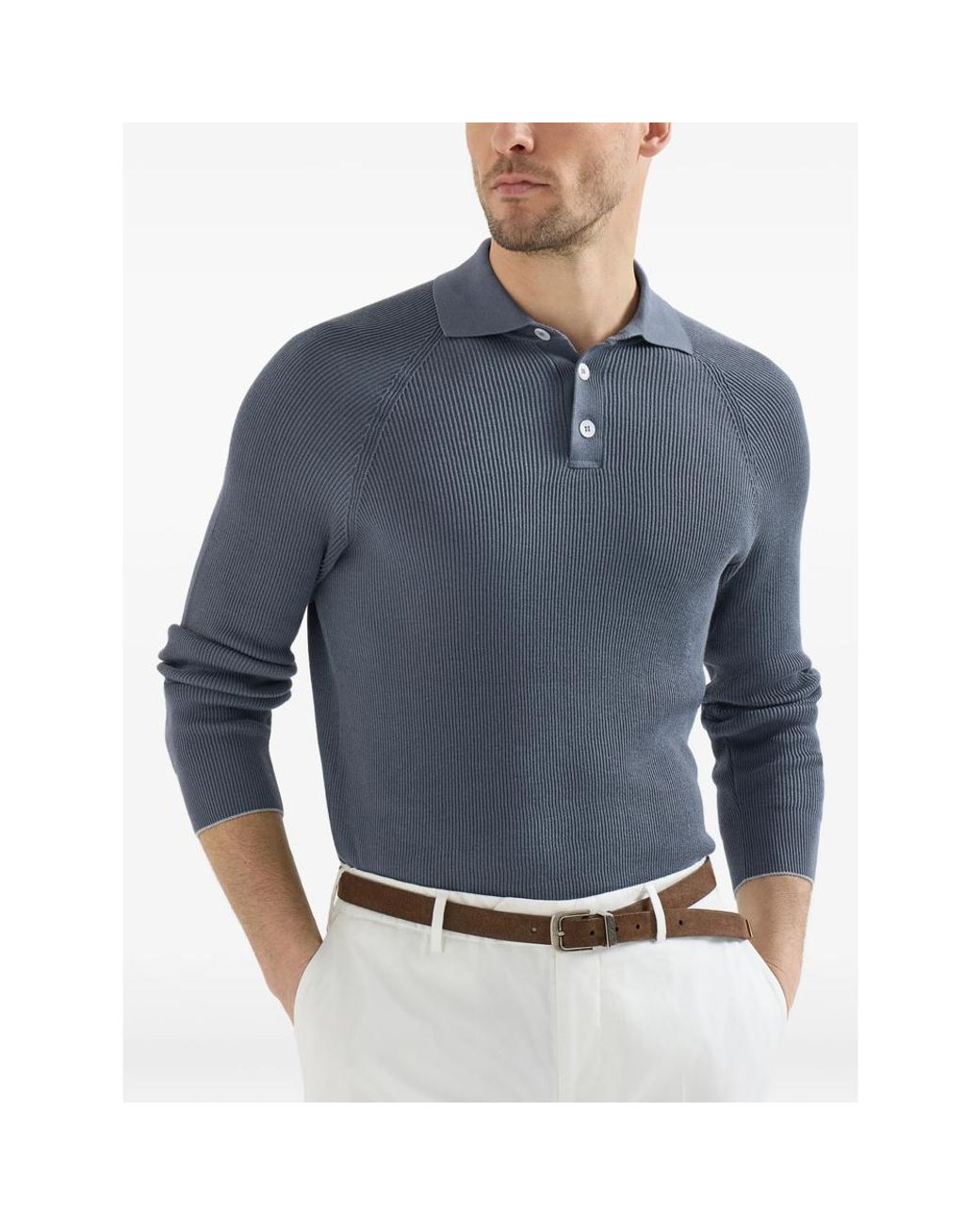 Brunello Cucinelli Blue Polo Shirts for men