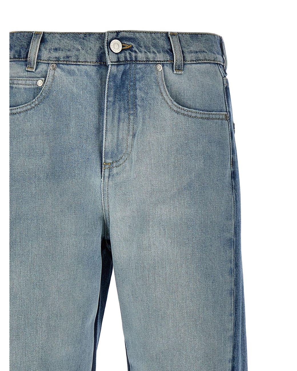 Stella McCartney Blue Two-Tone High-Waisted Denim Jeans