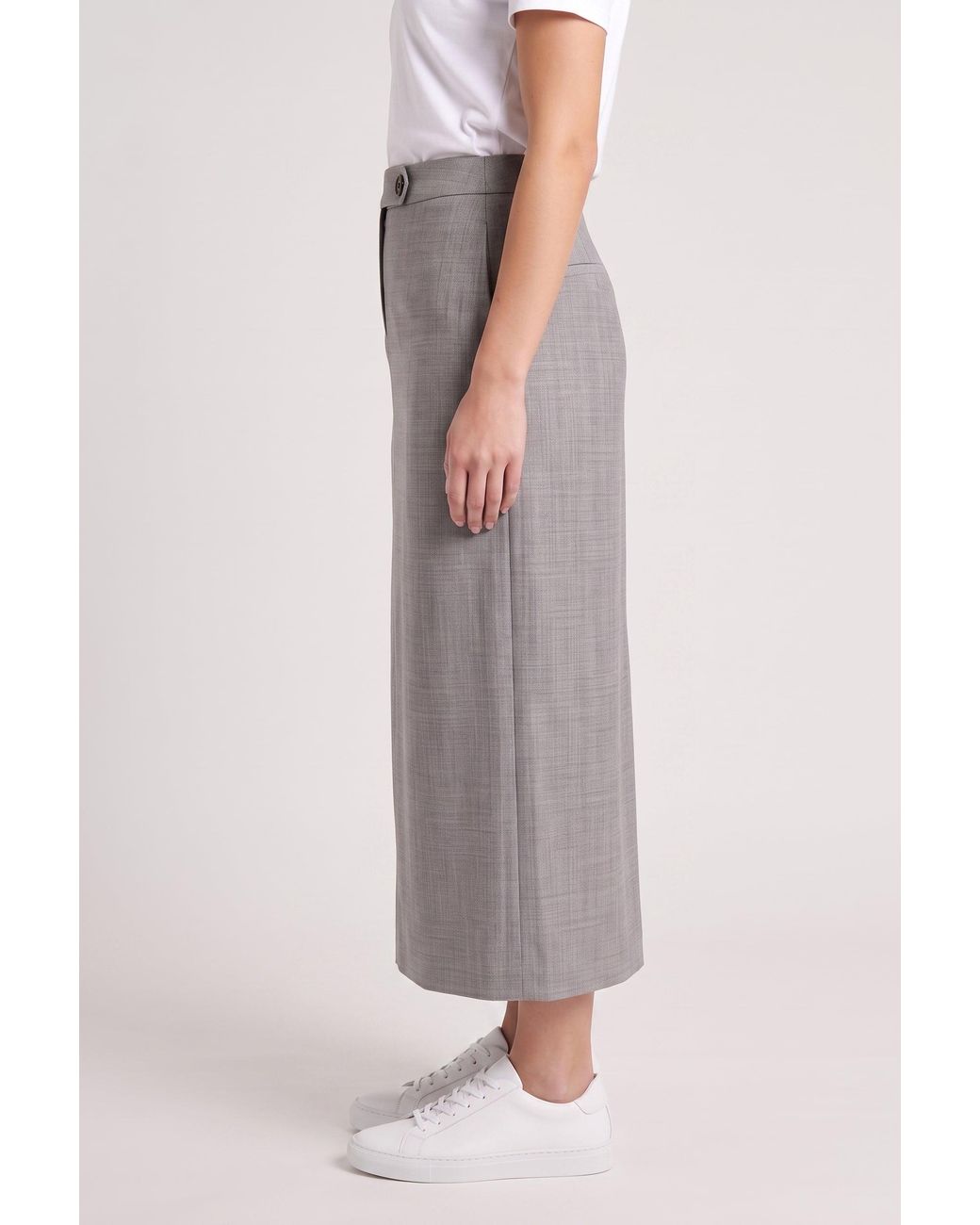 Brunello Cucinelli Brown Light Wool Pencil Skirt