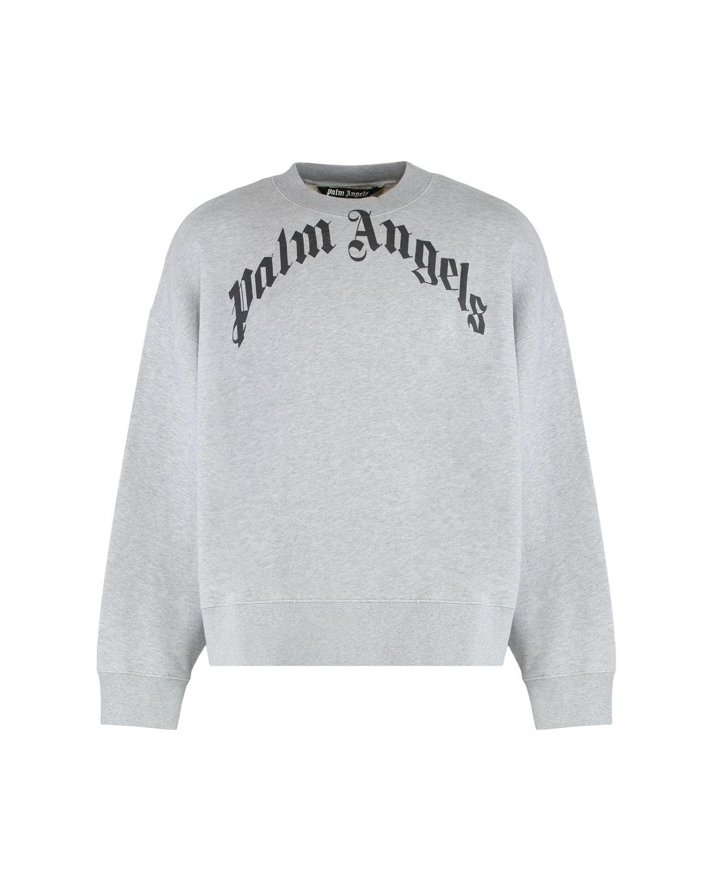 Palm Angels Gray Cotton Sweatshirt With Logo Sweatshirts for men