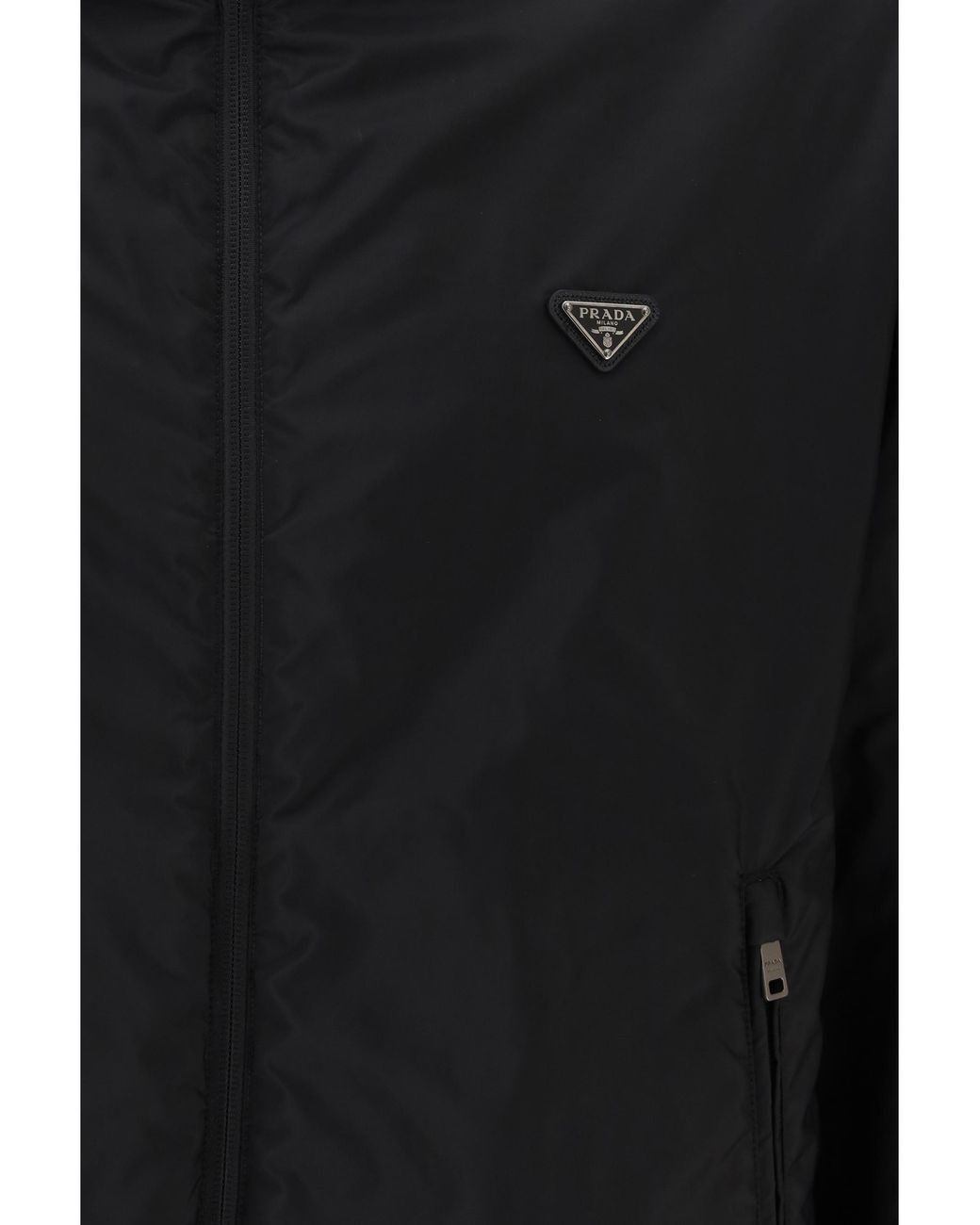 Prada Black Down Jacket Re-Nylon Bark- Recycled Polyamide Padded for men