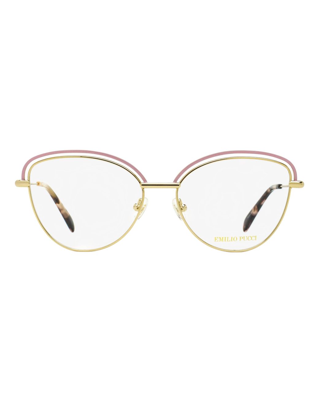 Emilio Pucci Black Pucci Refined Butterfly Eyeglasses Ep5170 074-Rose 55Mm Metal/Plastic (Acetate)