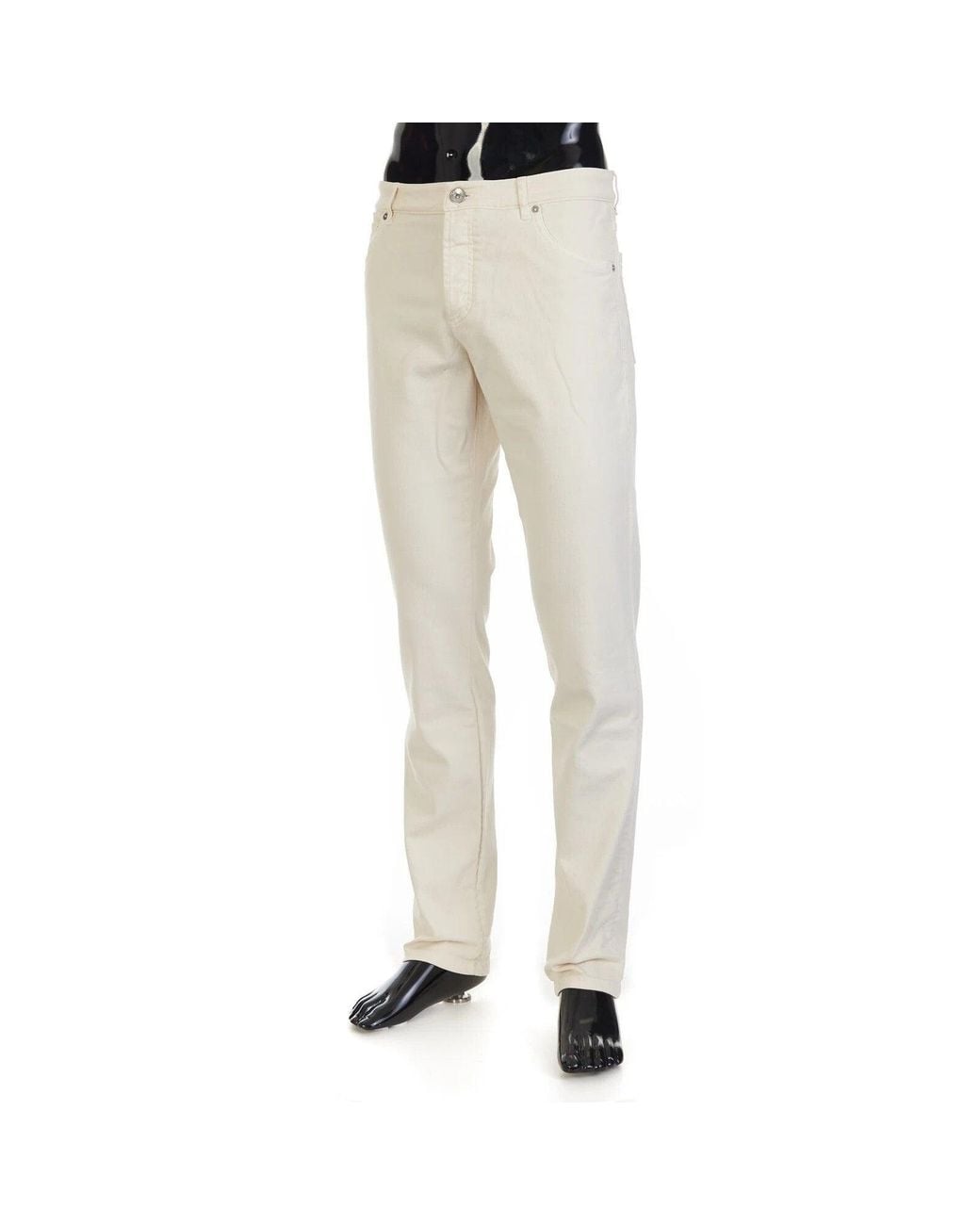 Brunello Cucinelli Natural Off Tailored Trousers for men