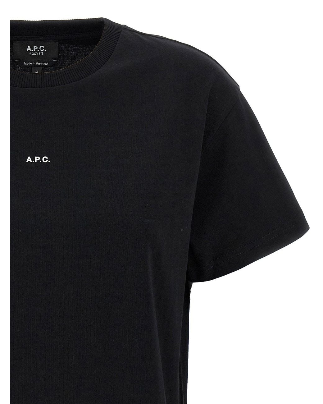 A.P.C. Black Organic Cotton Logo T-Shirt