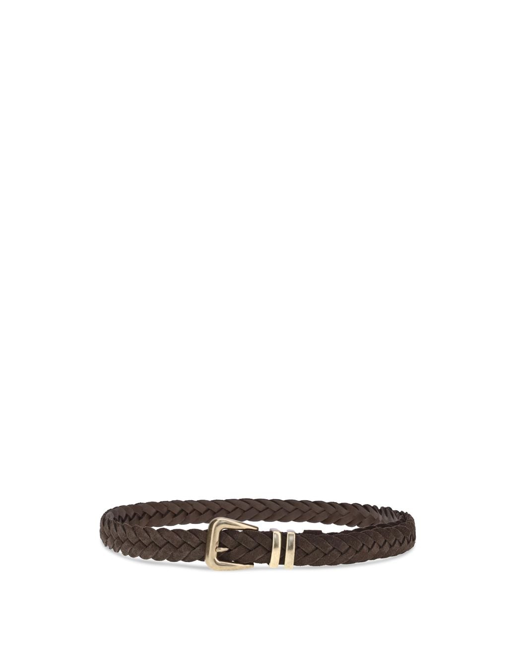Brunello Cucinelli White Woven Leather Belt Calf for men