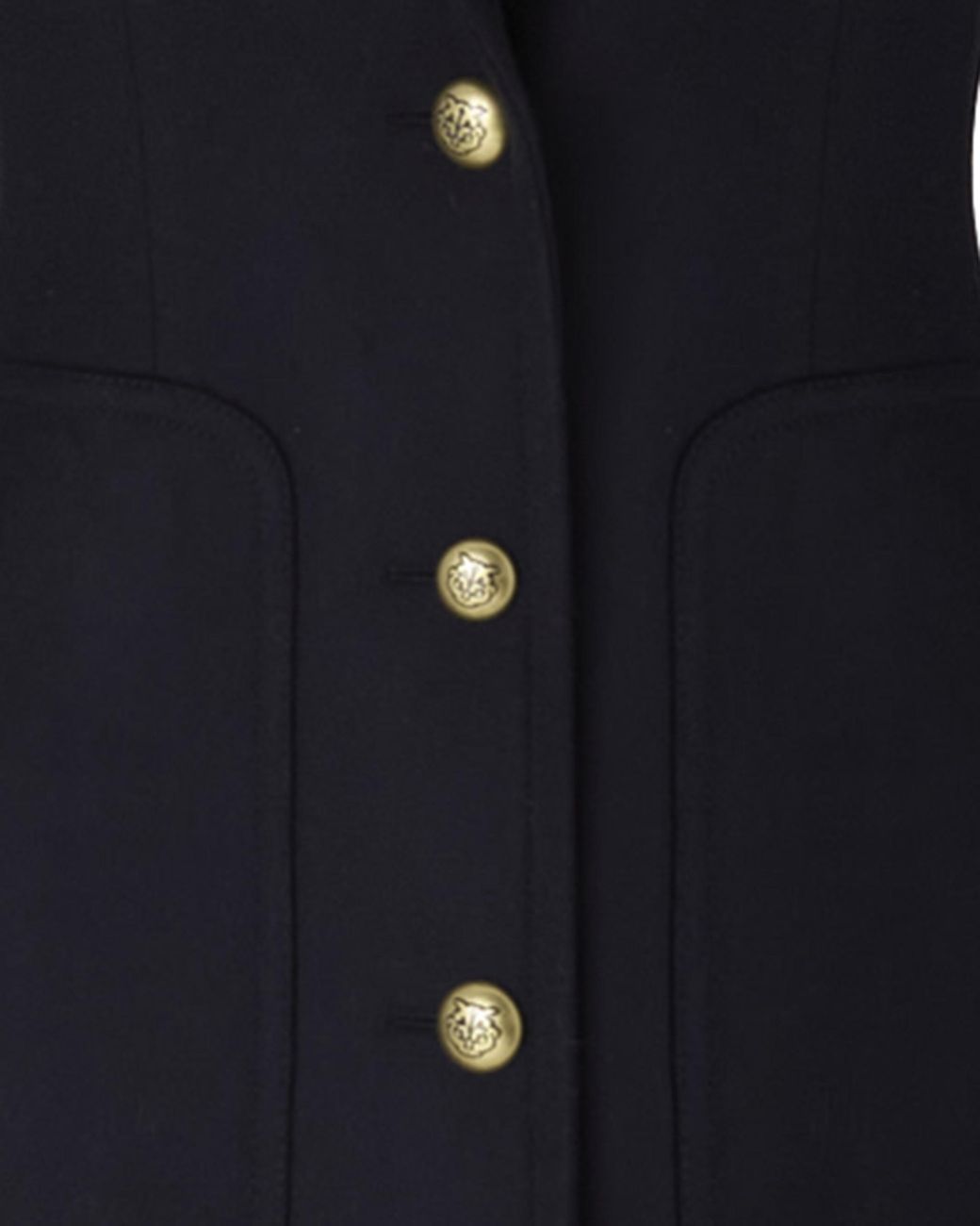 Pinko Blue Wool-Cashmere Coat Shell: Wool