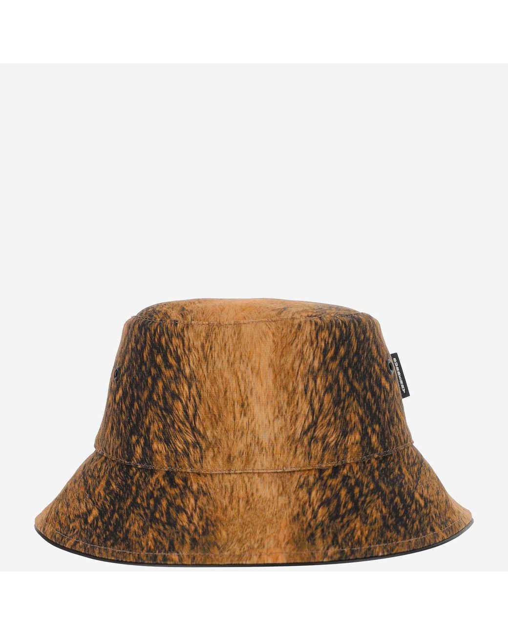Burberry Brown Bucket Hat Fur Print Cotton