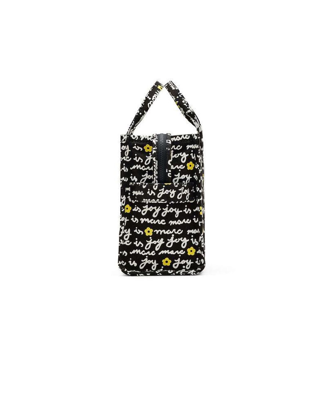 Marc Jacobs Black Marc Jacobs Text-Print Cotton Canvas Tote Bag