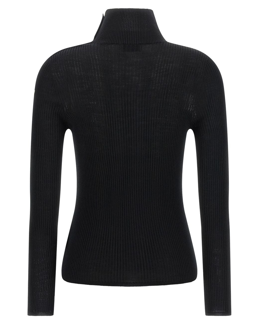 Moncler Black Moncler Virgin Wool Ribbed Sweater