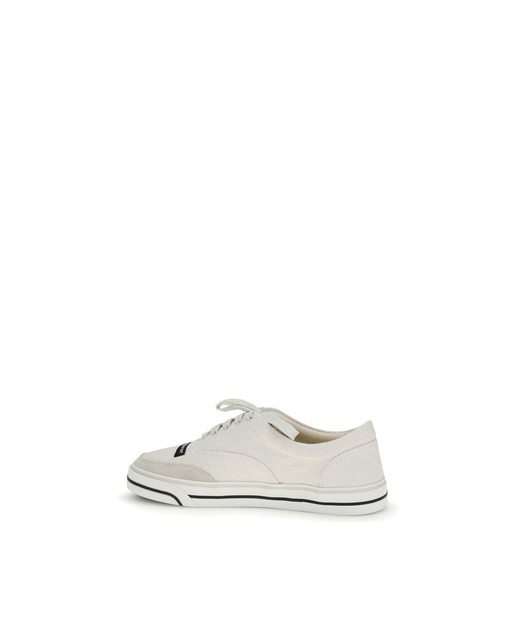 Dolce & Gabbana White Linen Low Top Sneakers for men