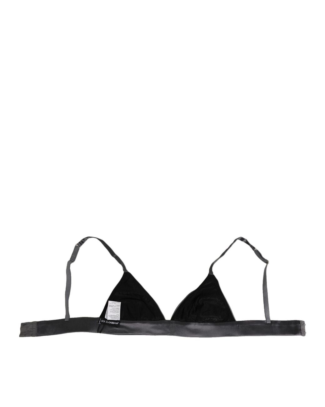Dolce & Gabbana Black Silk Satin Triangle Soft Cup Underwear Elastane Clothing