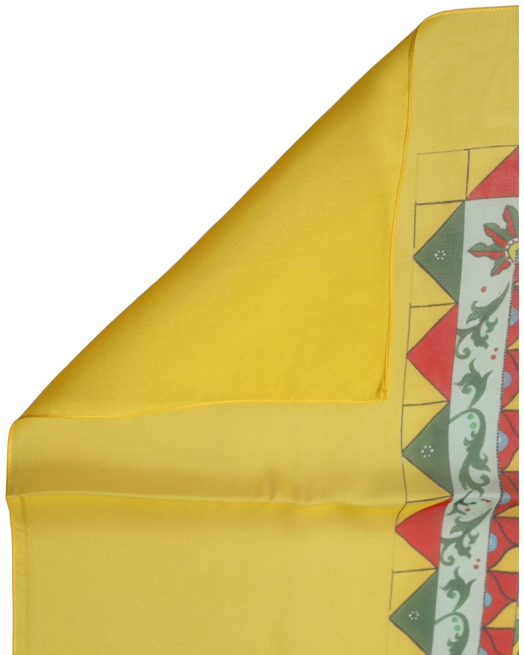 Dolce & Gabbana Yellow Silk Printed Shawl Stole Scarf