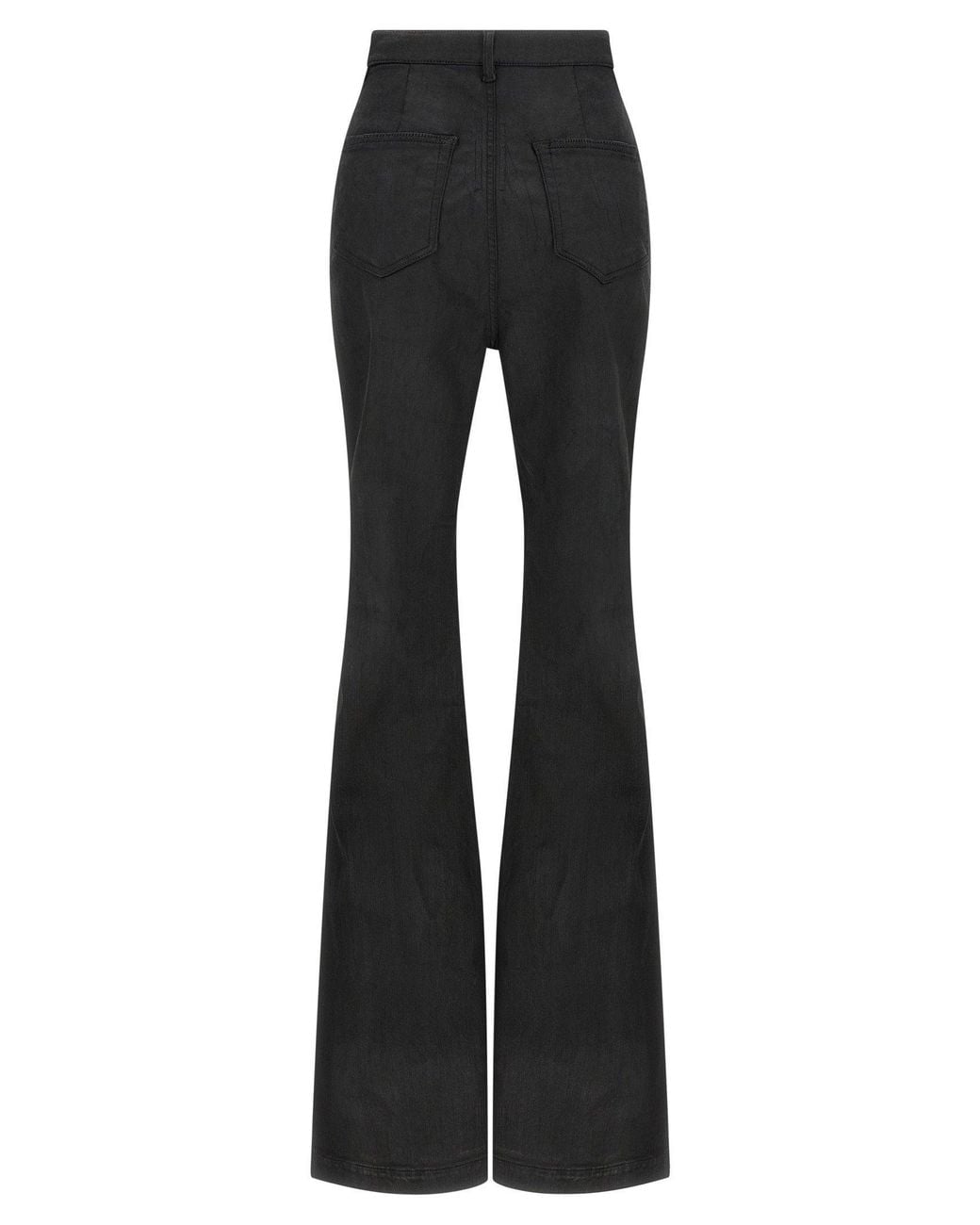 Rick Hand Rick Owens High-Waisted Flared Denim Jeans in Black | Lyst