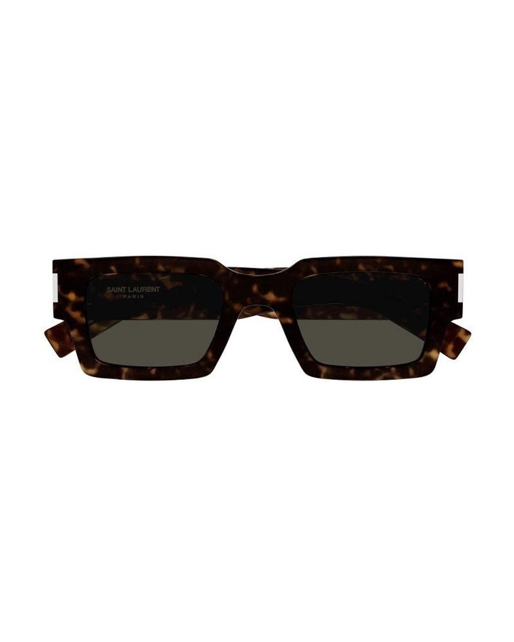 Saint Laurent Black Sunglasses Square Full Rim, Dark Havana With Frame And Lens Sl572002 for men