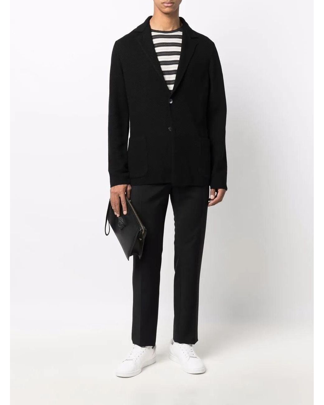 Ferragamo Black Mid-Rise Tailored Trousers for men