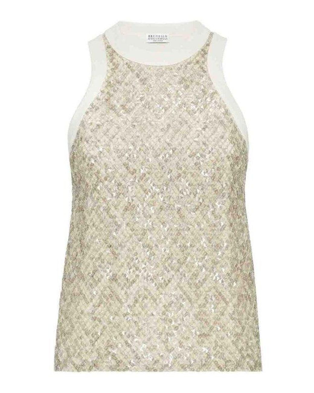 Brunello Cucinelli Natural Warm Sequined Shirt