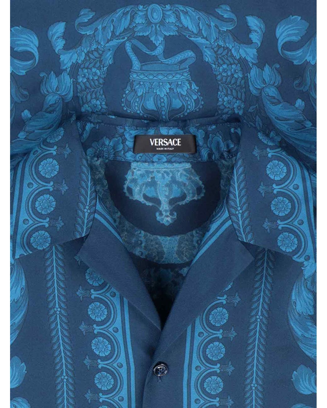 Versace Blue Shirts Silk for men