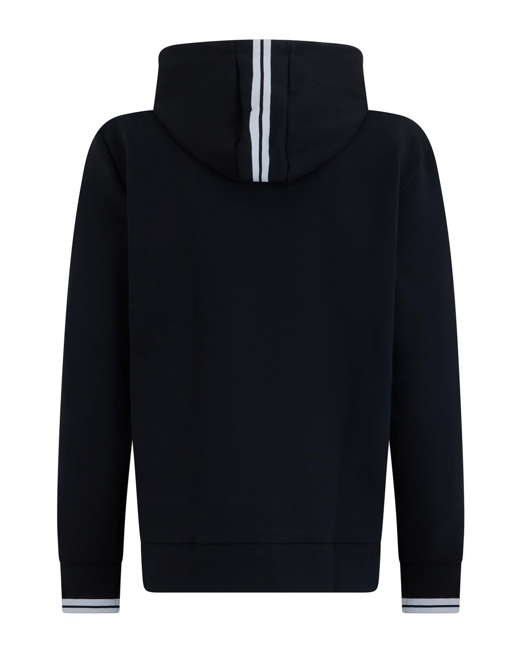 Boss Blue Hooded Zip-Up Sweatshirt Cotton for men