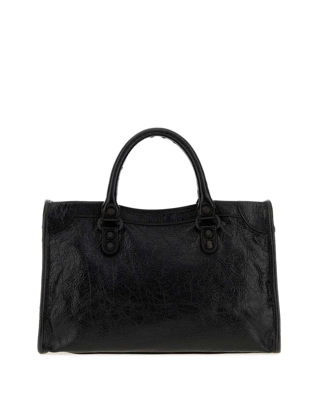 Balenciaga Black Balenciaga Lambskin Leather Top Handle Bag