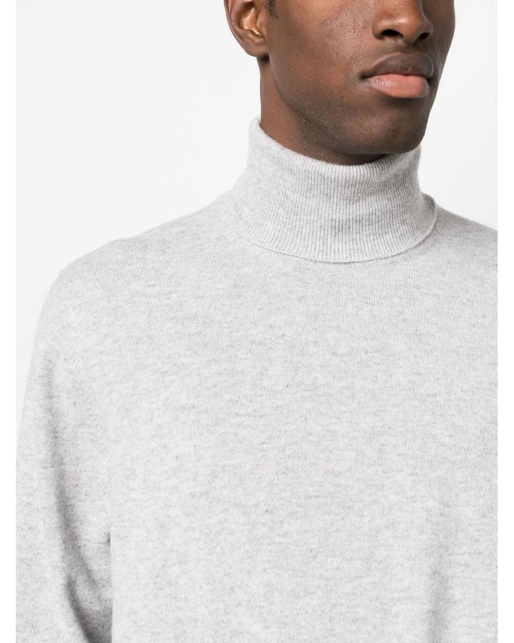 Brunello Cucinelli Black Light Wool Turtleneck Sweater Clothing for men