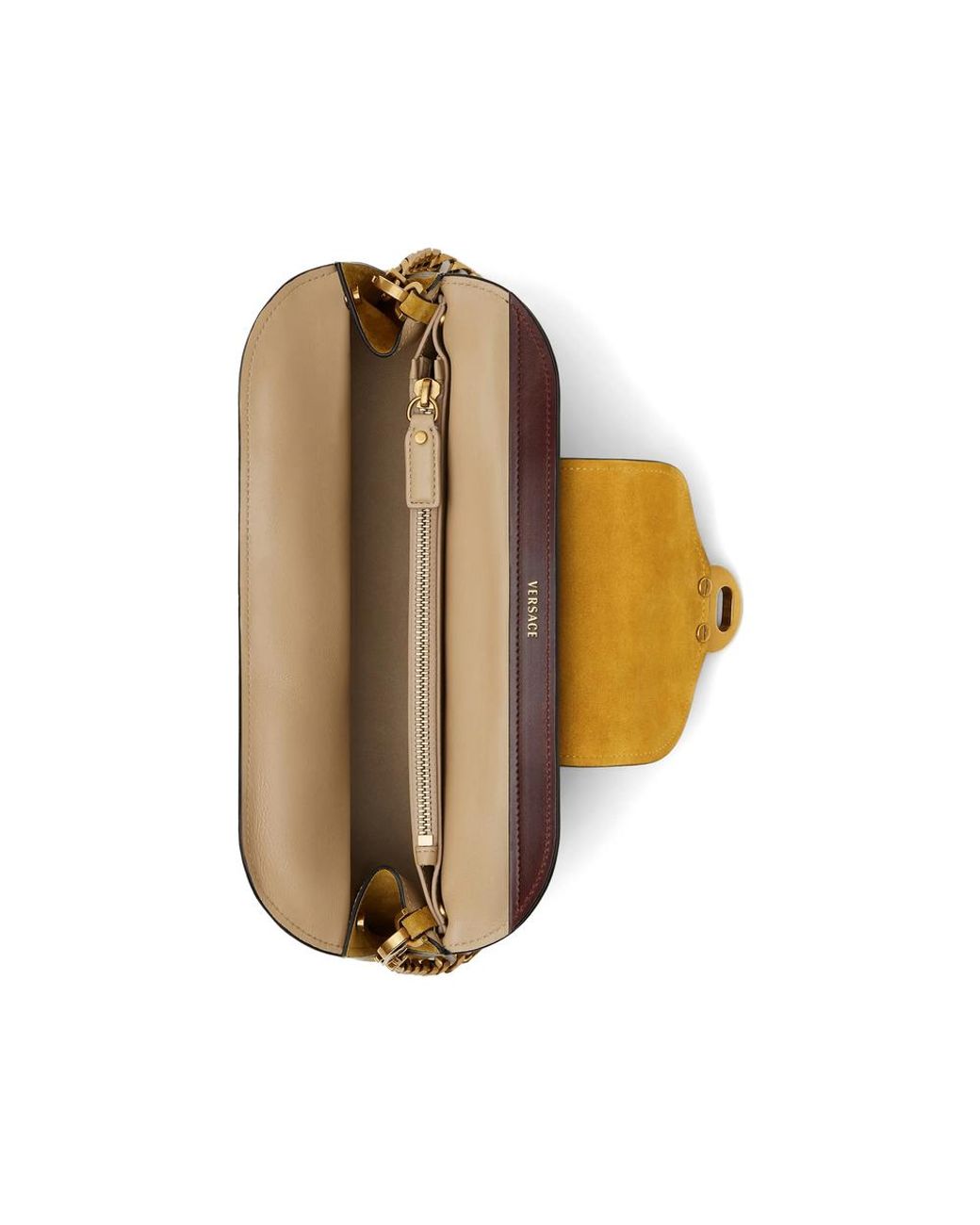Versace Yellow Clutch Vivian Suede