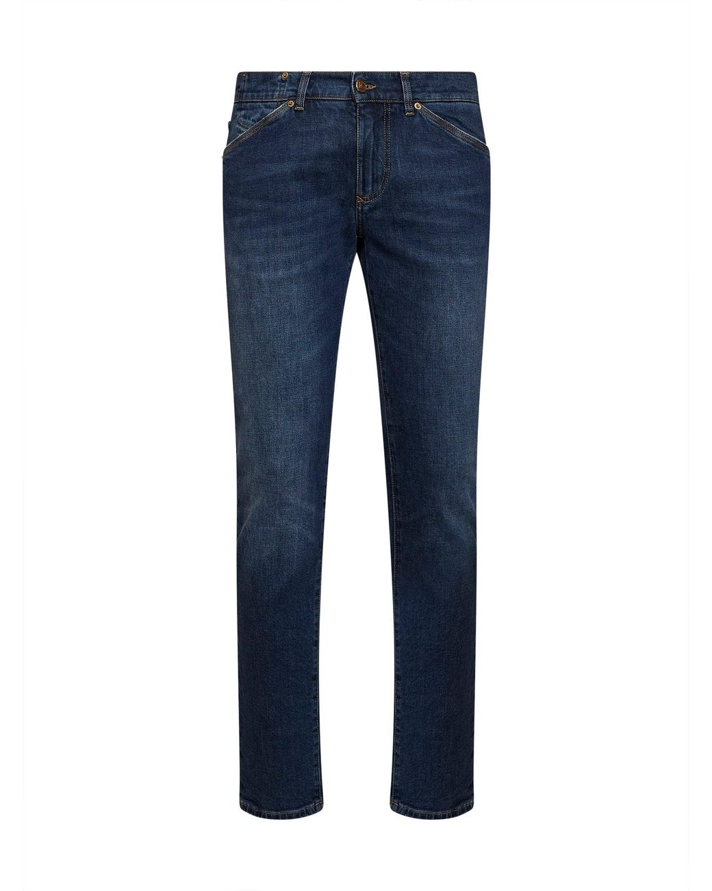 Dolce & Gabbana Blue Cotton Denim Skinny Jeans for men