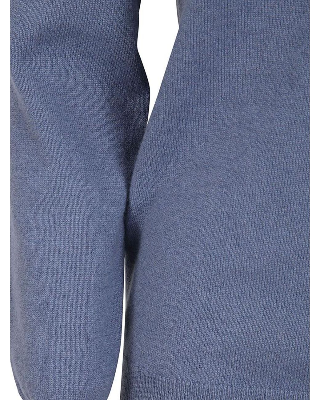 Brunello Cucinelli Blue Wool Crewneck Sweater