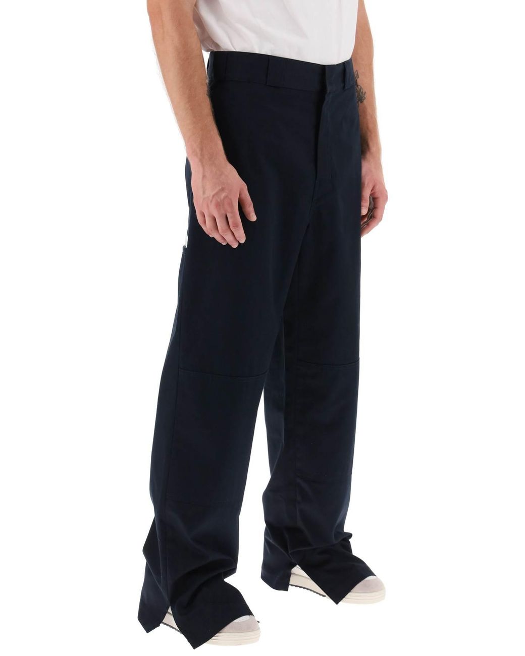 Palm Angels Blue Cotton Workpants for men