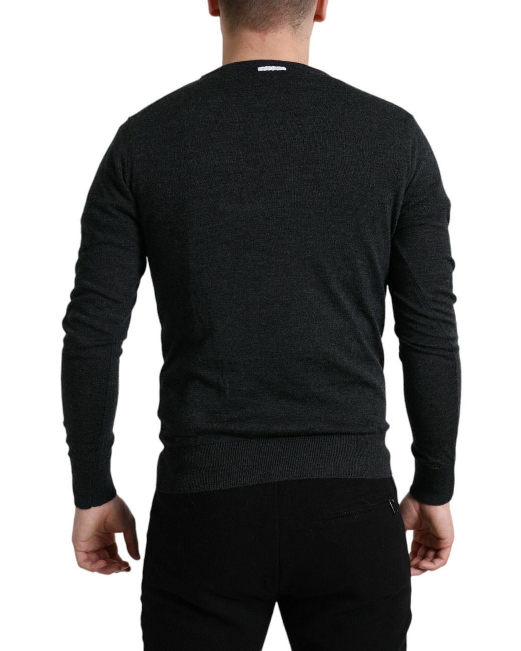 Dolce & Gabbana Black Elegant Wool Pullover Sweater for men