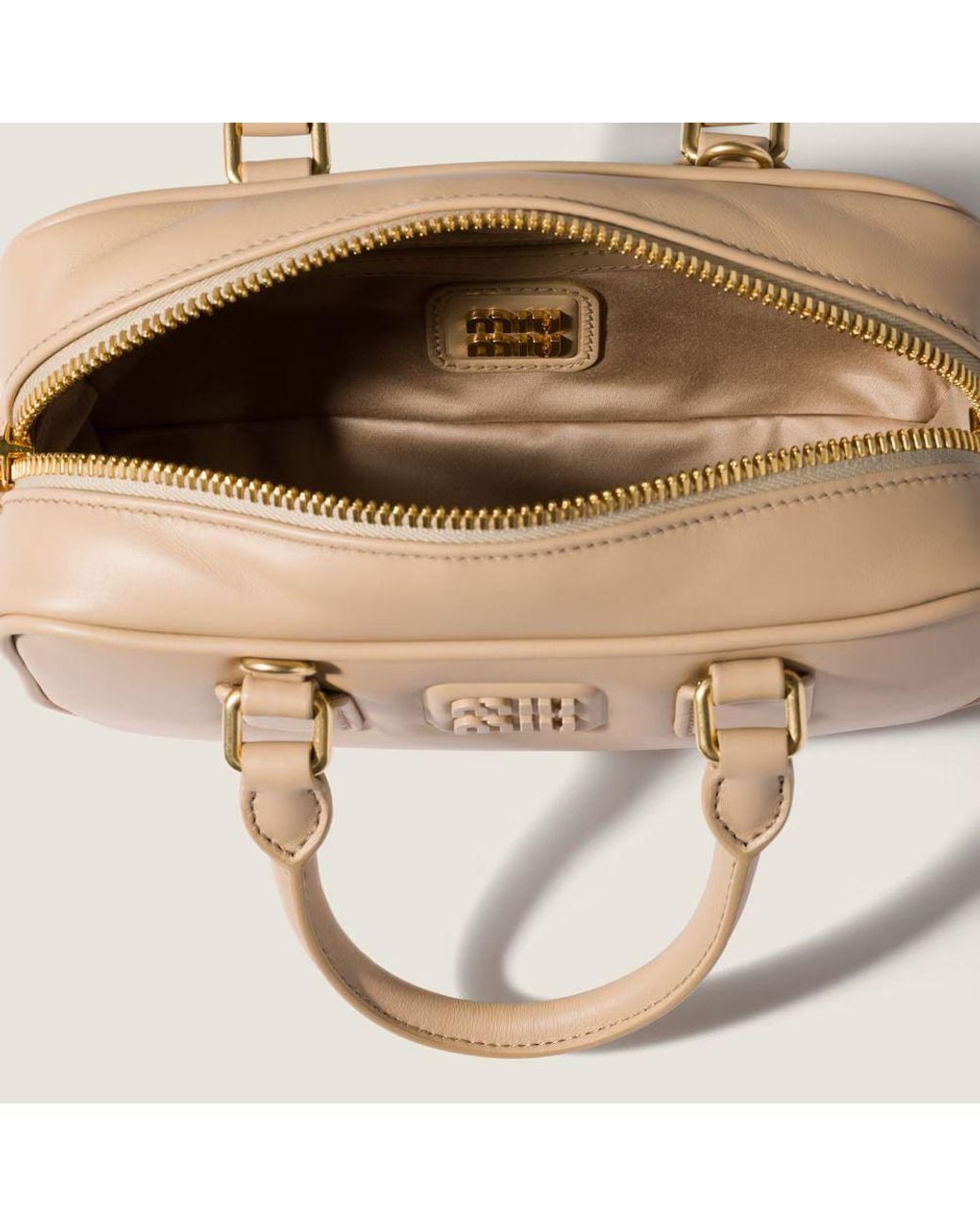Miu Miu Natural Miu Miu Top Handle Bag