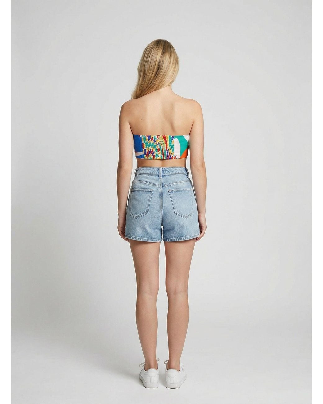 Dolce & Gabbana Blue Dolce & Gabbana Silk Crop Top