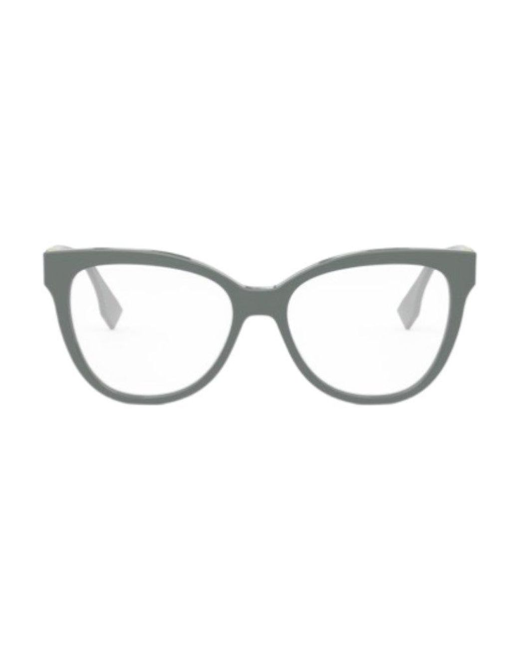 Fendi Brown Eyeglasses Square Full Rim, Havana Frame And Clear Demo Lens Fe50093I053