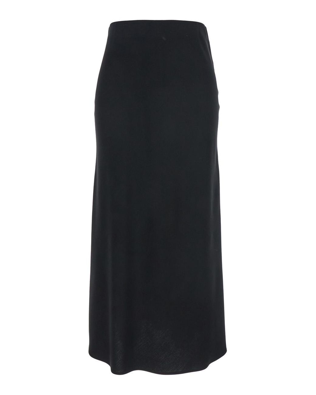 Le Plain Black Midi Skirt With Concealed Side Zip Closure