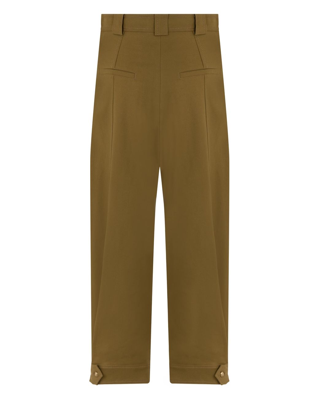 Max Mara Green Trousers High-Waist Straight Cotton