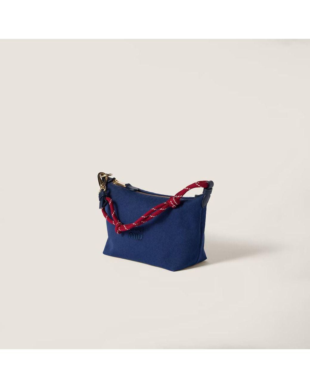 Miu Miu Blue Miu Miu Canvas With Rope Strap Shoulder Bag