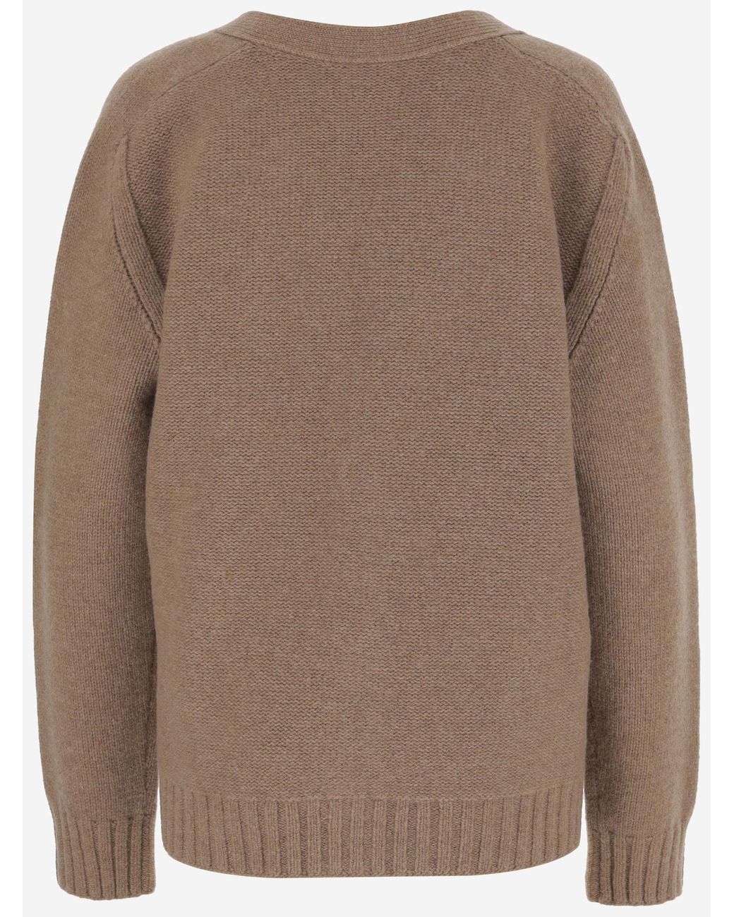 Bottega Veneta Brown Wool Cardigan With V-Neck Design for men