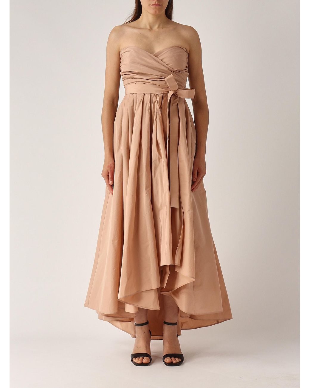 Pinko Pappagallo Abito Taffeta Dress in Natural | Lyst UK