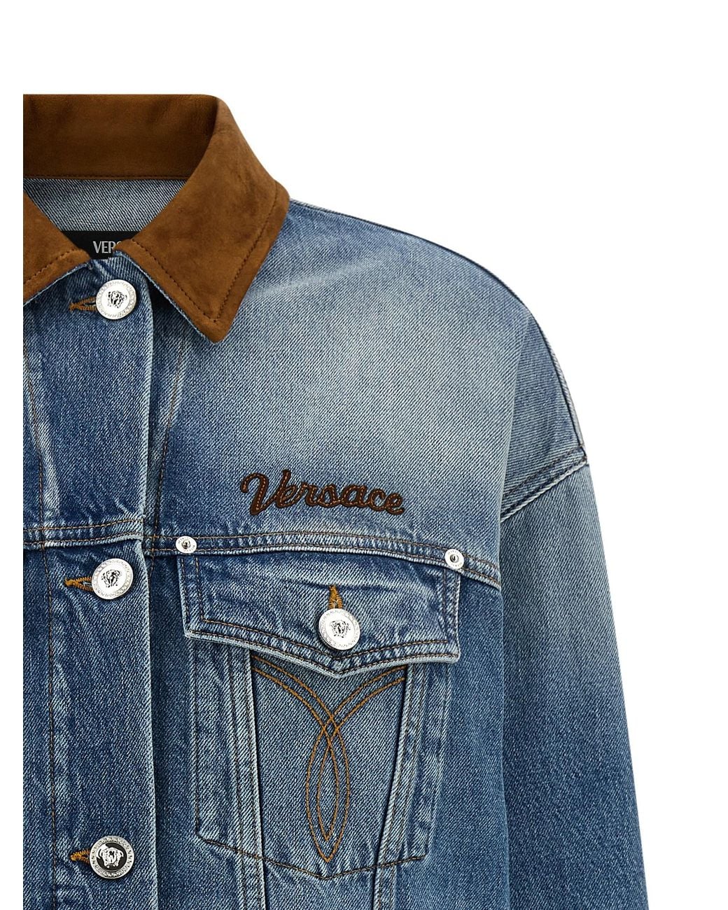 Versace Blue Cotton Jacket