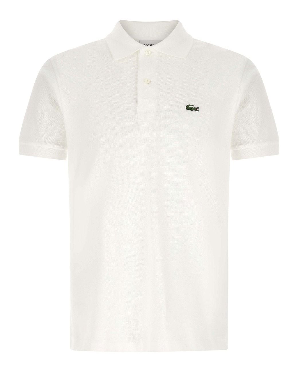 Lacoste White Logo-Embroidered Polo Shirt for men