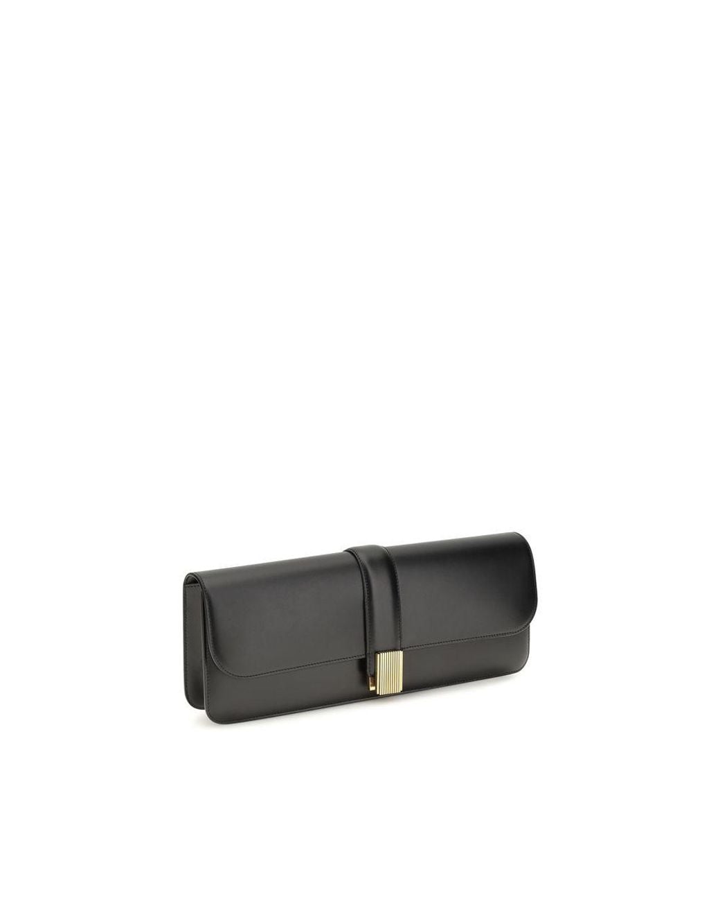 Khaite Black Calf Leather Bos Taurus Clutch Bag