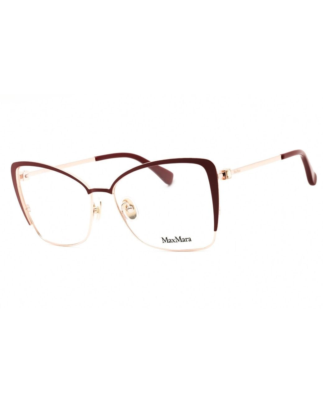 Max Mara Black Max Mara Mm5130 Cat Eye Eyeglasses — Burgundy