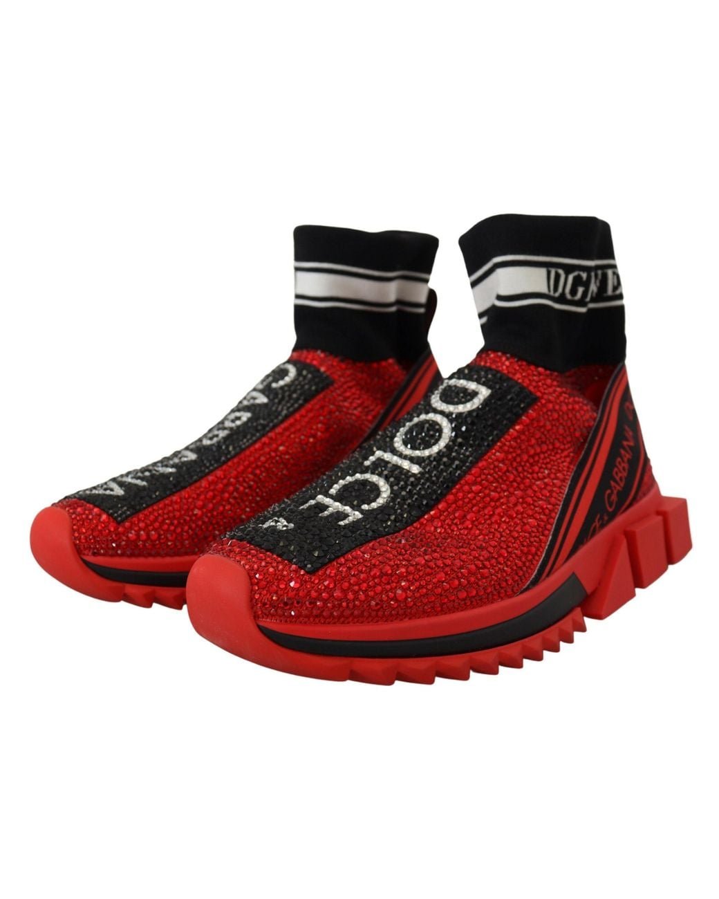 Dolce & Gabbana Red Exquisite Sorrento Slip-On Sneakers