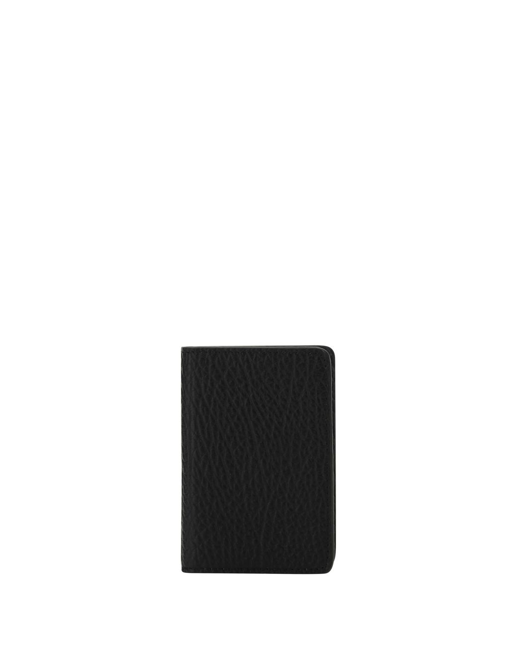 Maison Margiela Black Leather Card Holder Calf Bos Taurus Wallet for men