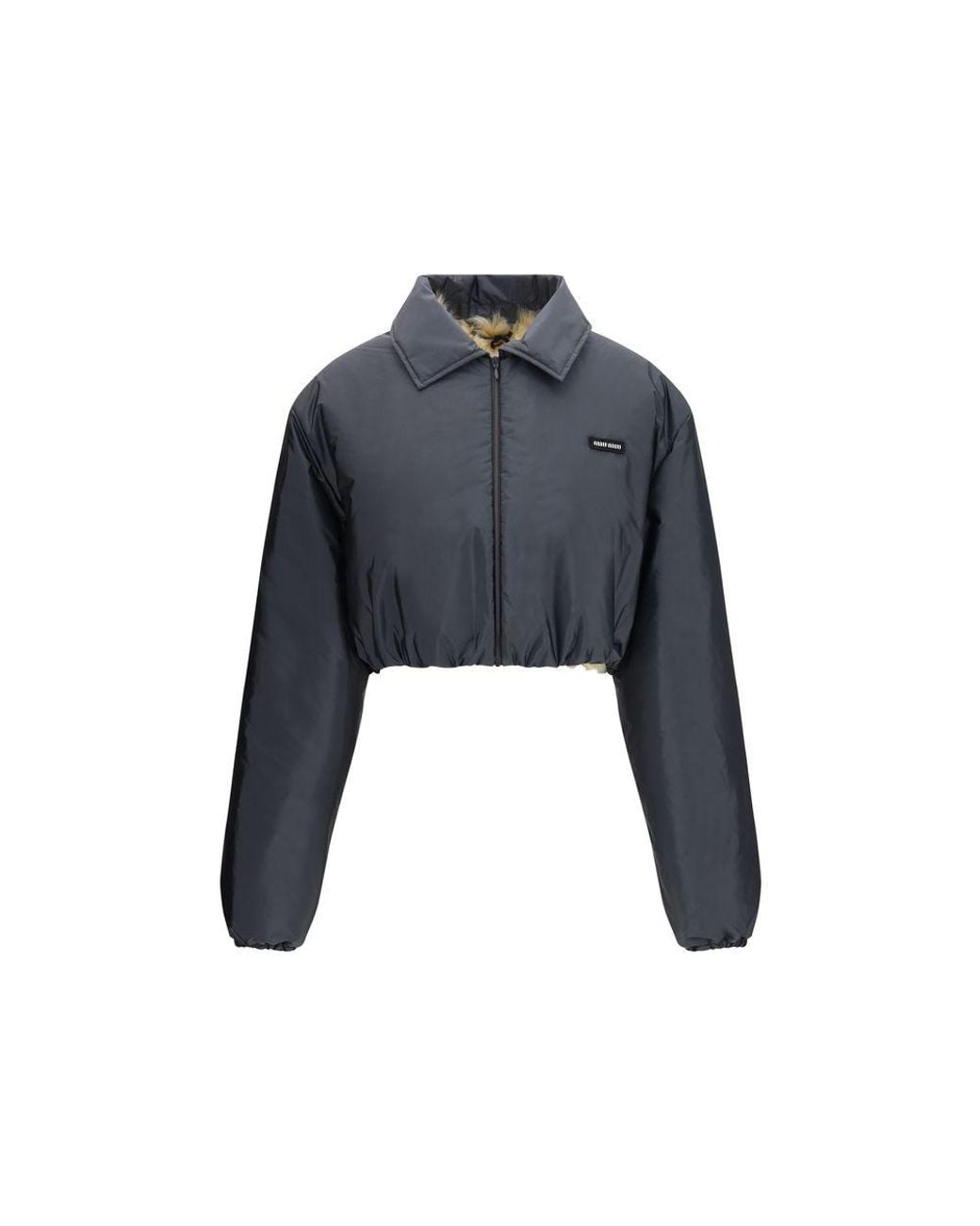 Miu Miu Blue Recycled Polyamide Shell Jacket Clothing