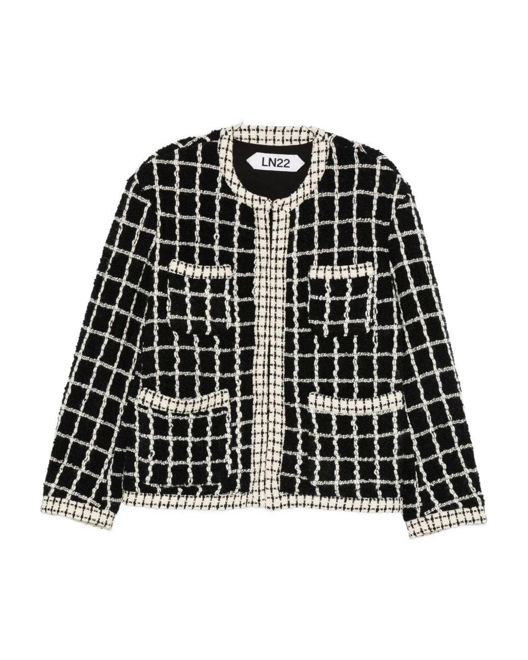 Checked Country Jacket LN22 Checked Wool Jacket in Black | Lyst