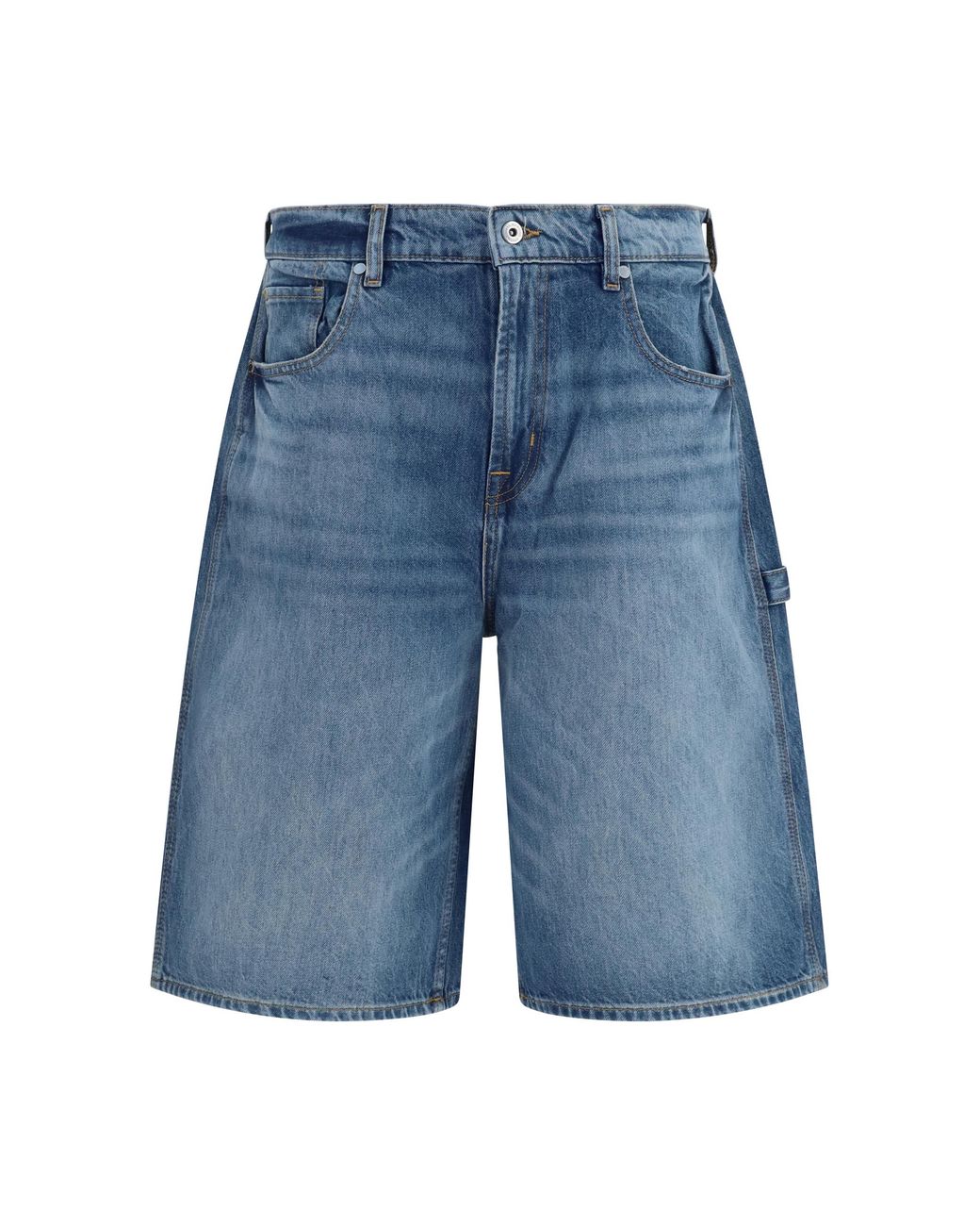 7 For All Mankind Blue Shorts Wide-Leg Cotton Bermuda for men